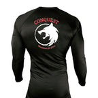 Conquest BJJ All Black Custom Rash Guards Long Sleeves #8082 A