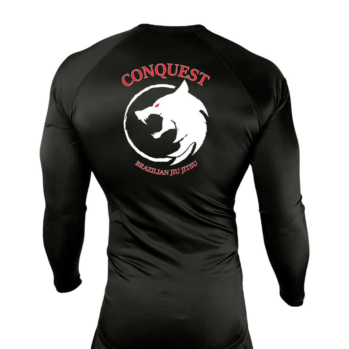 Conquest BJJ All Black Custom Rash Guards Long Sleeves #8082 A