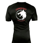 Conquest BJJ All Black Custom Rash Guards Short Sleeves #8082 A