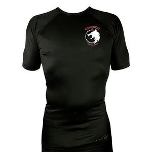 Conquest BJJ All Black Custom Rash Guards Short Sleeves #8082 A