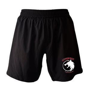 Conquest BJJ All Black Custom Shorts 2.0 #8082 A