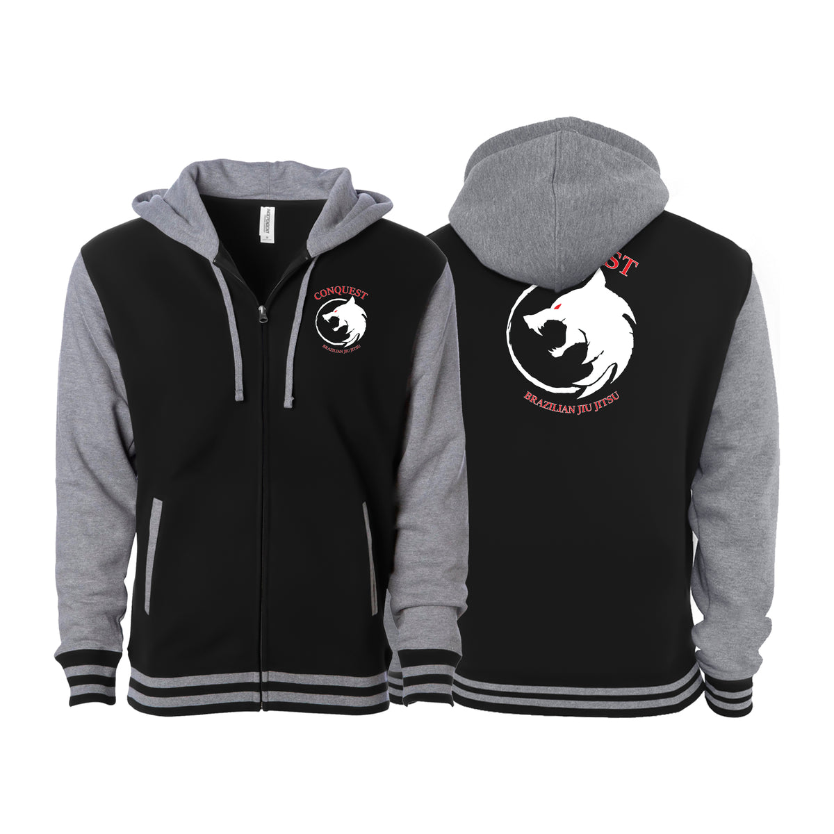 Conquest BJJ Academy Varsity Zip-Up Hoodies #8082 A