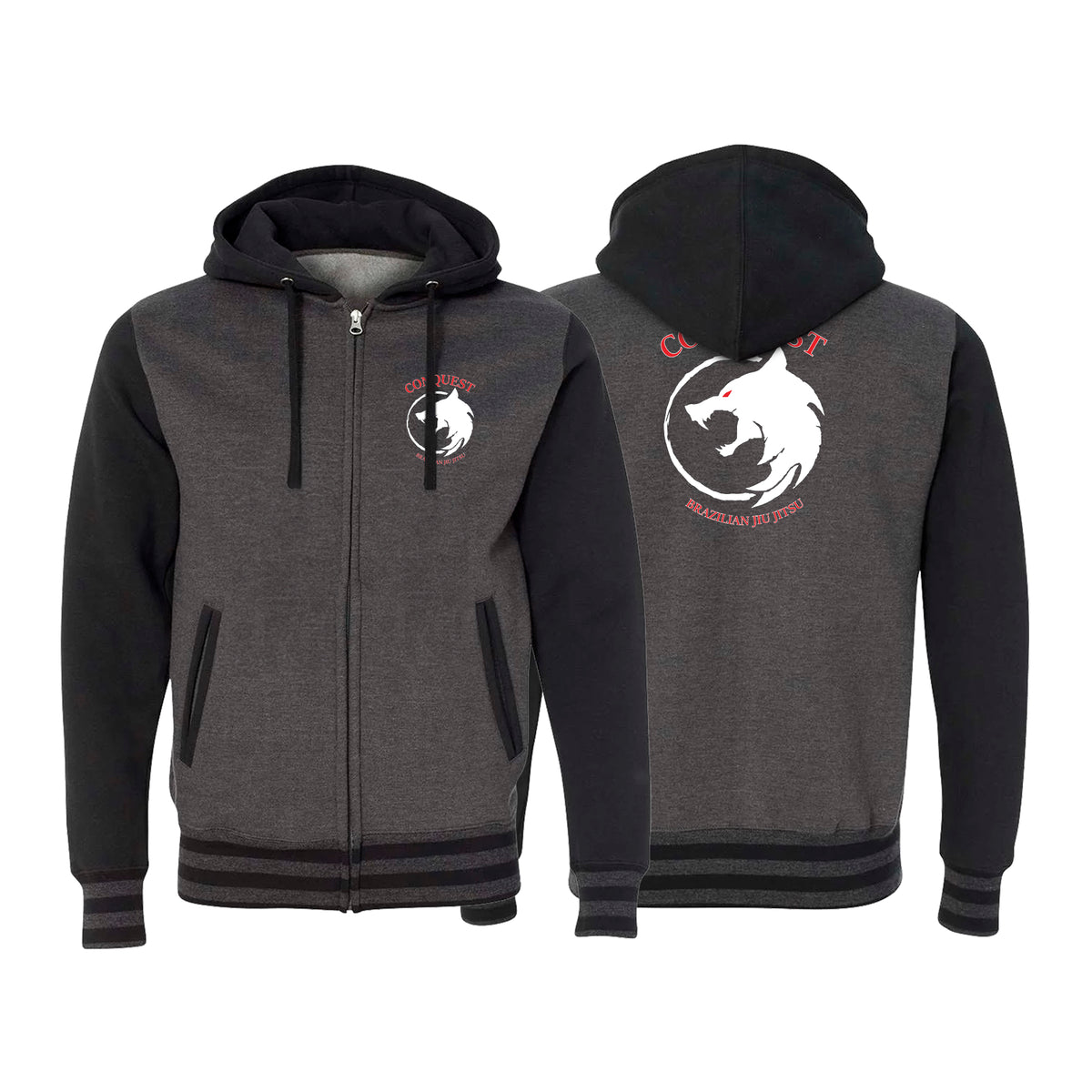Conquest BJJ Academy Varsity Zip-Up Hoodies #8082 A
