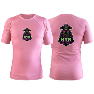 HYR Terrestrial Grappling Pink Custom Rash Guards Short Sleeve #8083 A