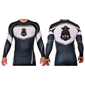 HYR Terrestrial Grappling Academy Rash Guards Black/White #8083 A