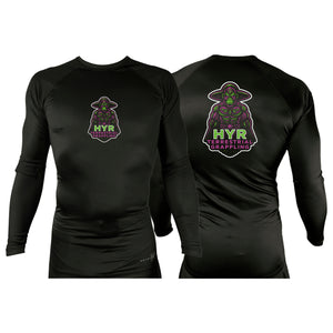 HYR Terrestrial Grappling All Black Custom Rash Guards Long Sleeves #8083 A