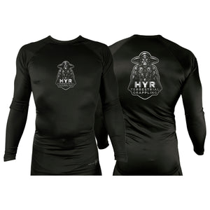 HYR Terrestrial Grappling All Black Custom Rash Guards Long Sleeves #8083 C (Alternate)