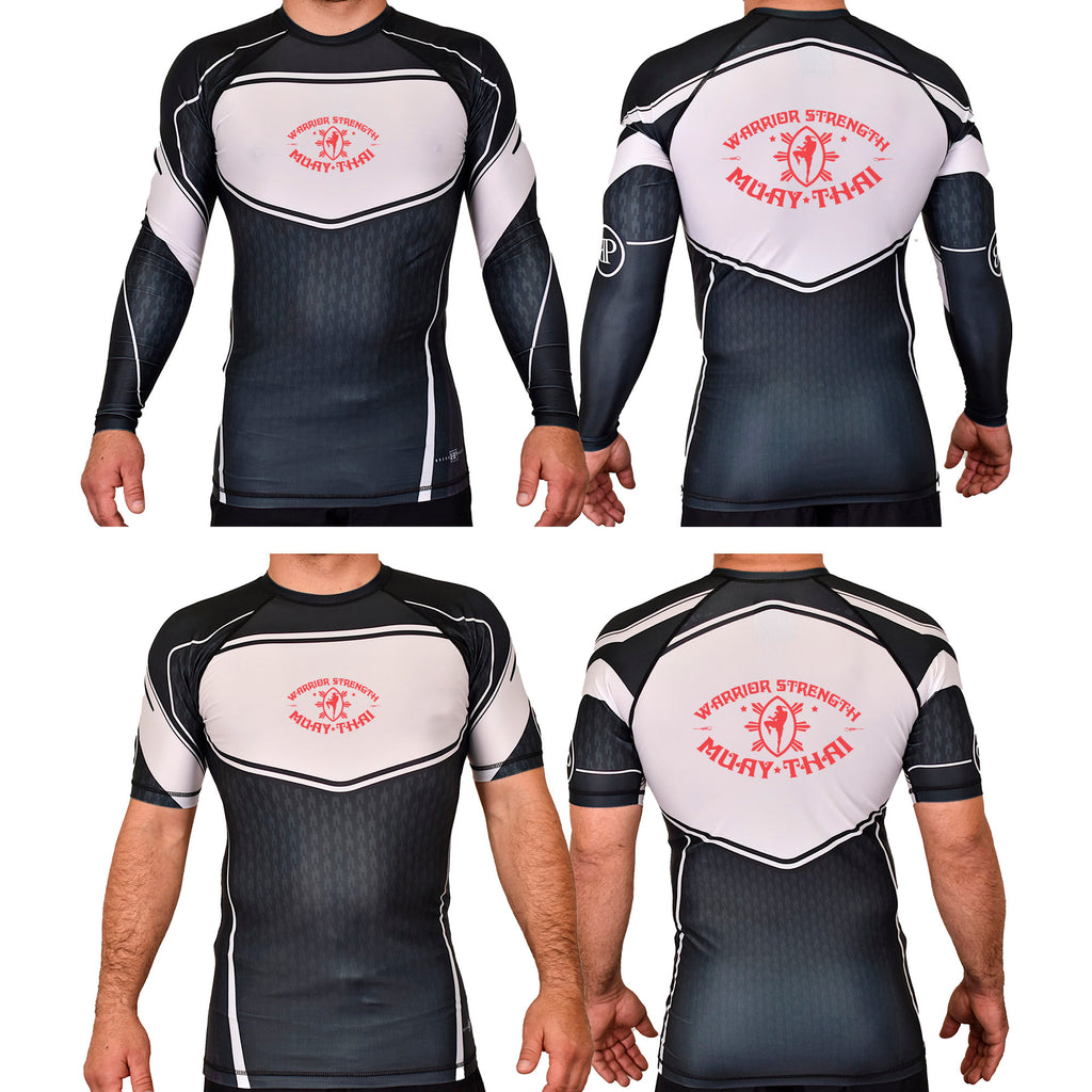 Warrior Strength Martial Arts Academy Rash Guards Black/White #8084 K