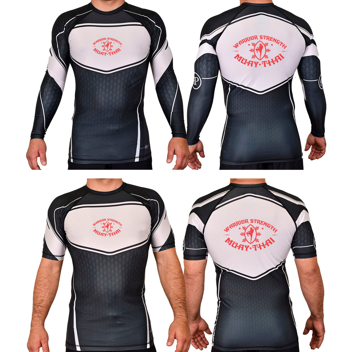 Warrior Strength Martial Arts Academy Rash Guards Black/White #8084 K
