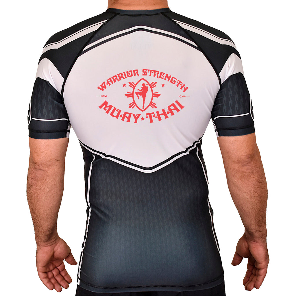 Warrior Strength Martial Arts Academy Rash Guards Black/White #8084 K