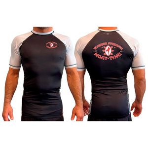 Warrior Strength Martial Arts All Black Ranked Short Sleeve Rash Guards #8084 K