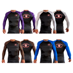 Warrior Strength Martial Arts All Black Ranked Long Sleeve Rash Guards #8084 K