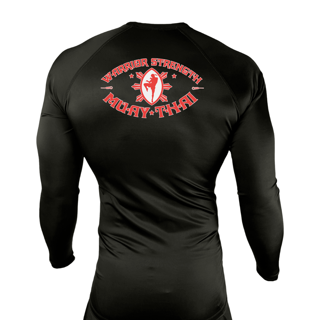 Warrior Strength Martial Arts All Black Custom Rash Guards Long Sleeves #8084 K