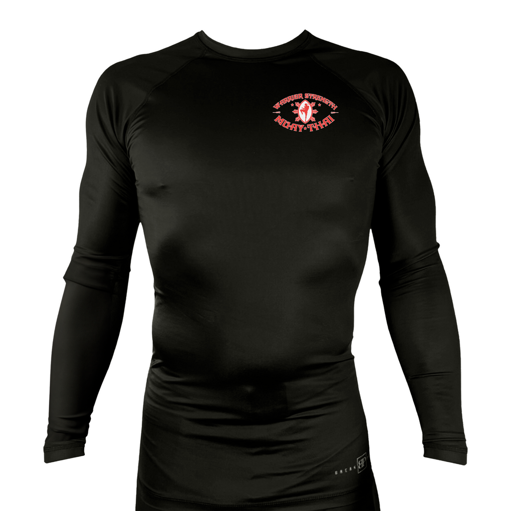 Warrior Strength Martial Arts All Black Custom Rash Guards Long Sleeves #8084 K