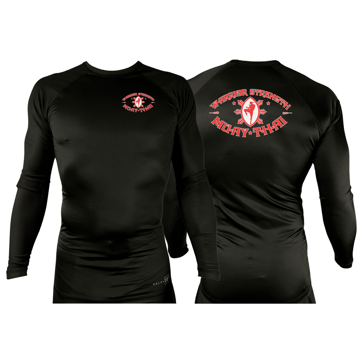 Warrior Strength Martial Arts All Black Custom Rash Guards Long Sleeves #8084 K