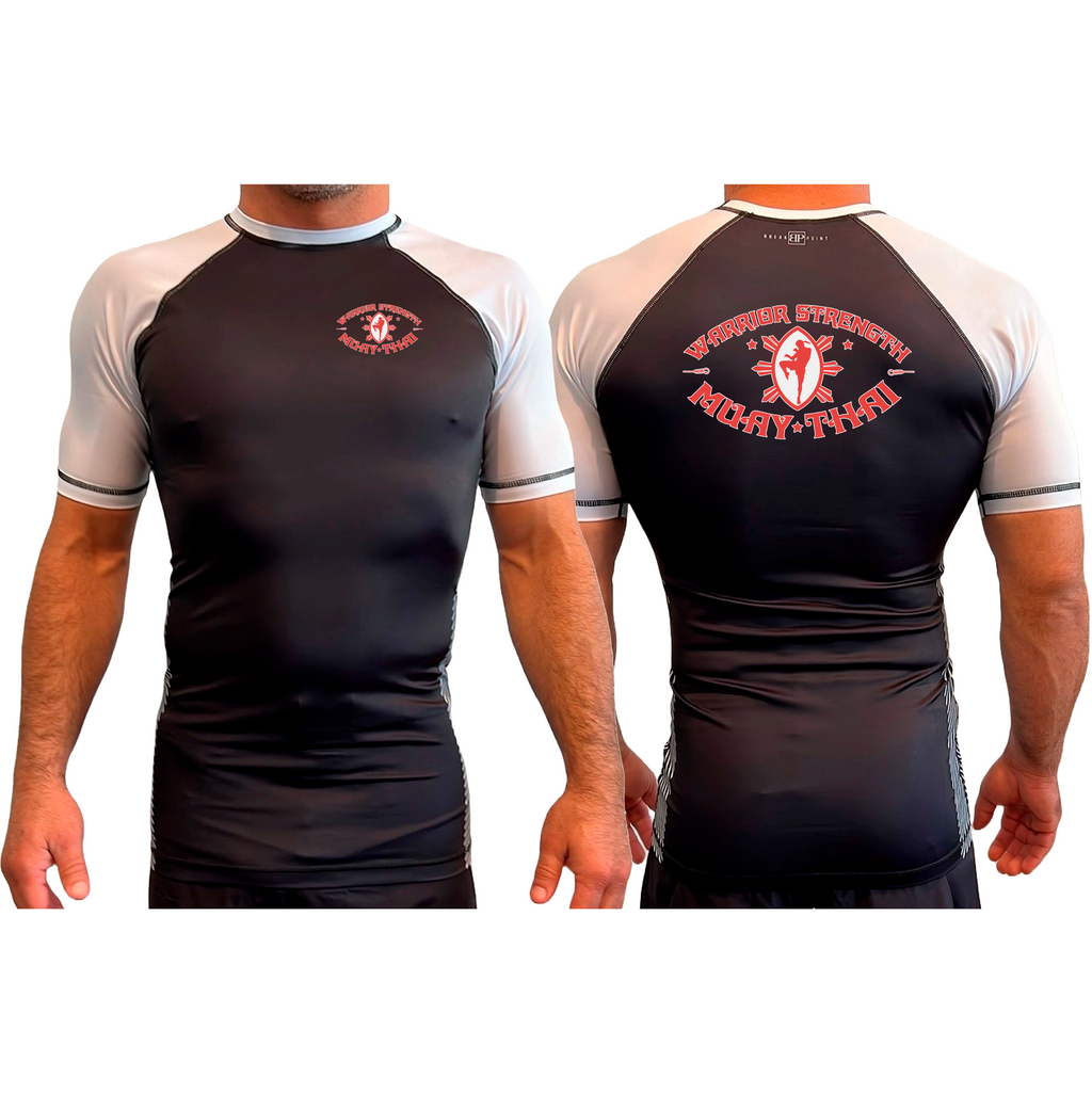 Warrior Strength Martial Arts All Black Ranked Short Sleeve Rash Guards #8084 K