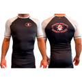 Warrior Strength Martial Arts All Black Ranked Short Sleeve Rash Guards #8084 K