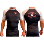 Warrior Strength Martial Arts All Black Ranked Short Sleeve Rash Guards #8084 K
