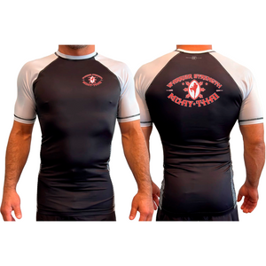 Warrior Strength Martial Arts All Black Ranked Short Sleeve Rash Guards #8084 K