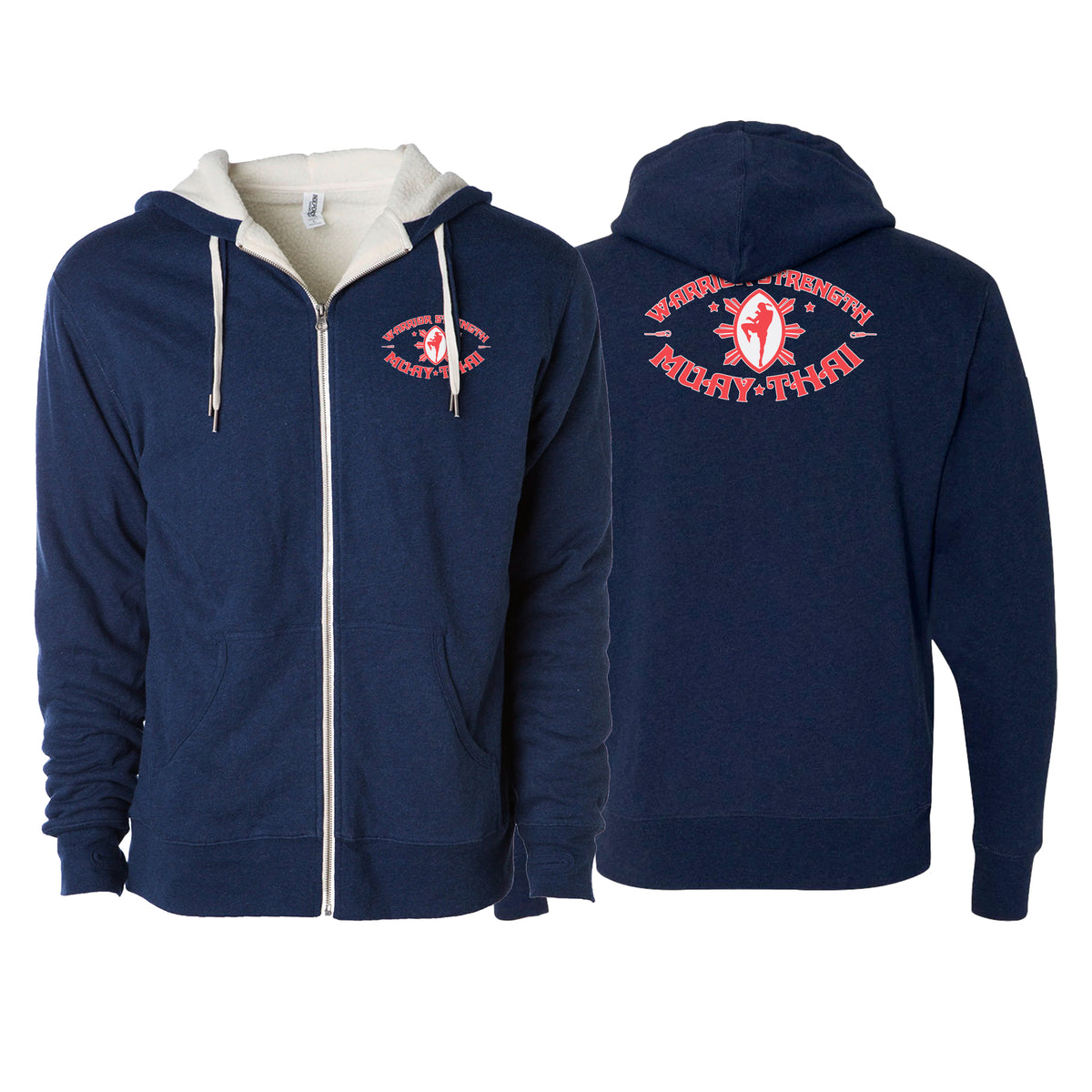Warrior Strength Martial Arts Academy Sherpa Lined Zip-Up Hoodie #8084 K