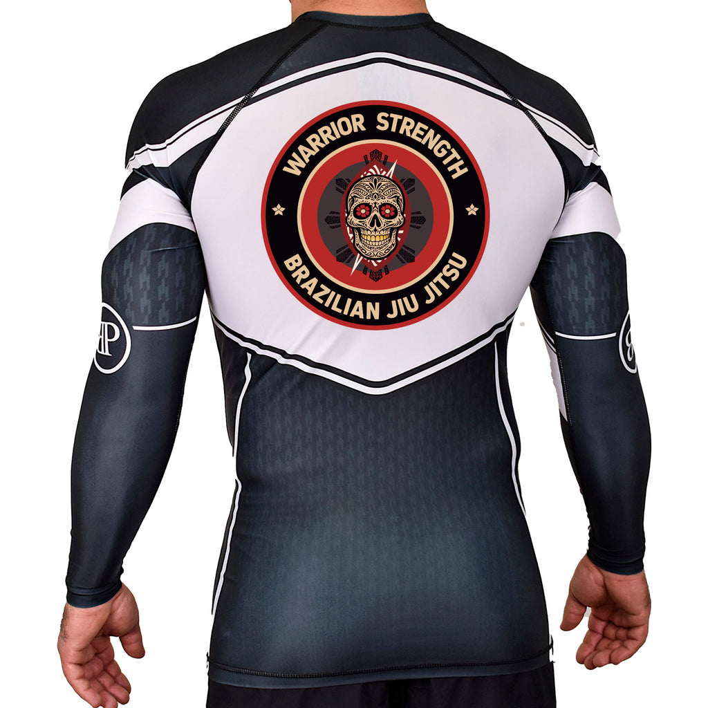 Warrior Strength Martial Arts Academy Rash Guards Black/White #8084 M