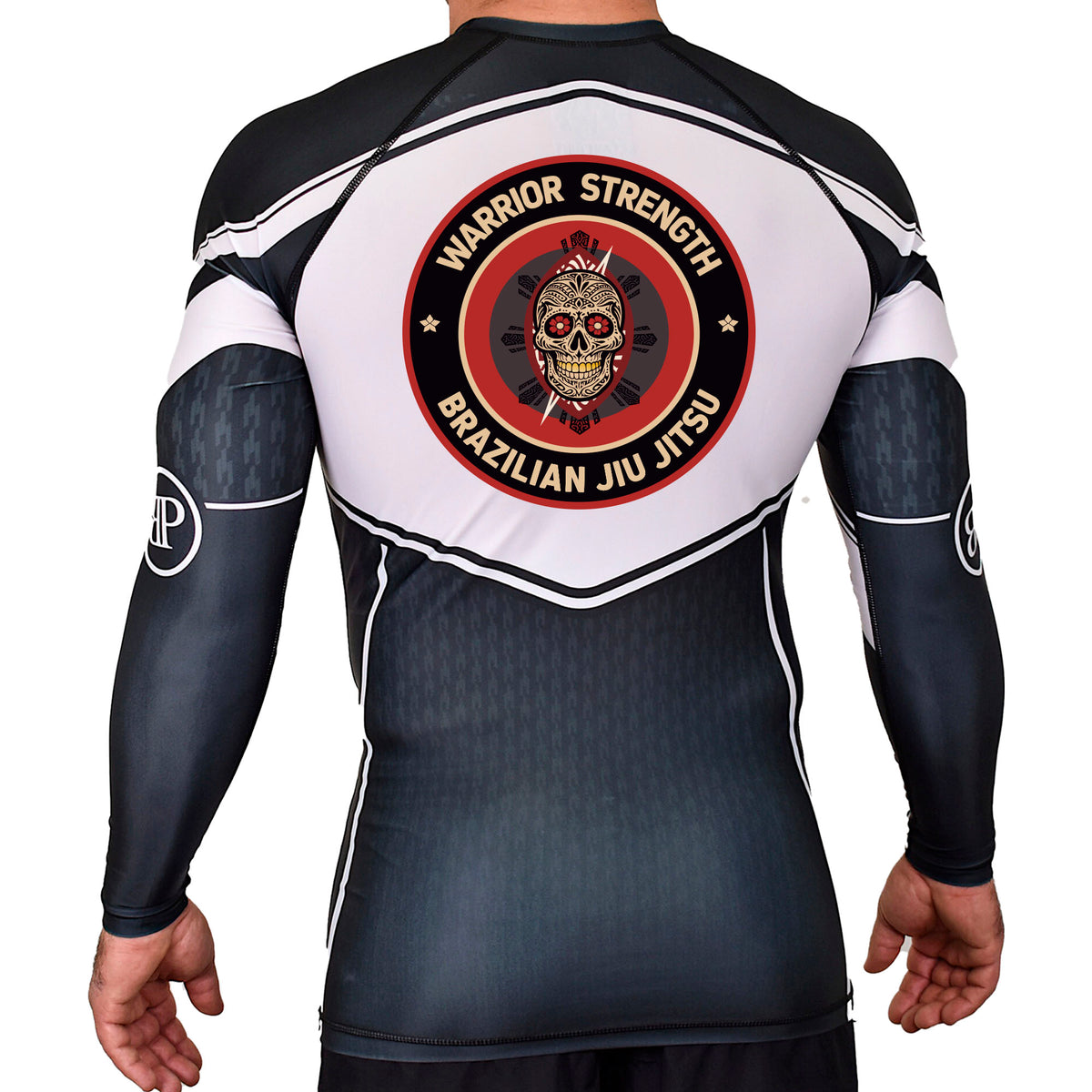 Warrior Strength Martial Arts Academy Rash Guards Black/White #8084 M