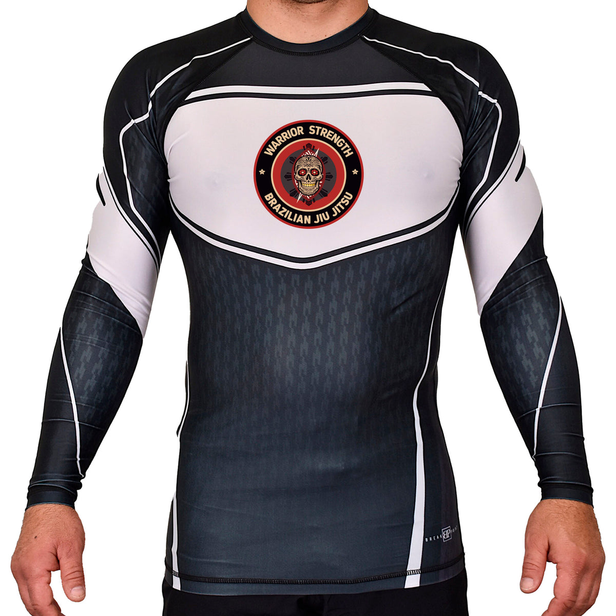 Warrior Strength Martial Arts Academy Rash Guards Black/White #8084 M
