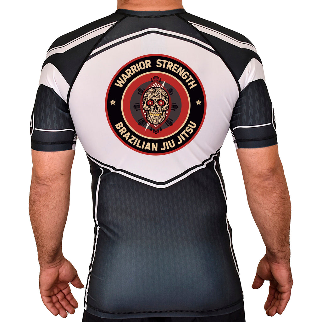Warrior Strength Martial Arts Academy Rash Guards Black/White #8084 M