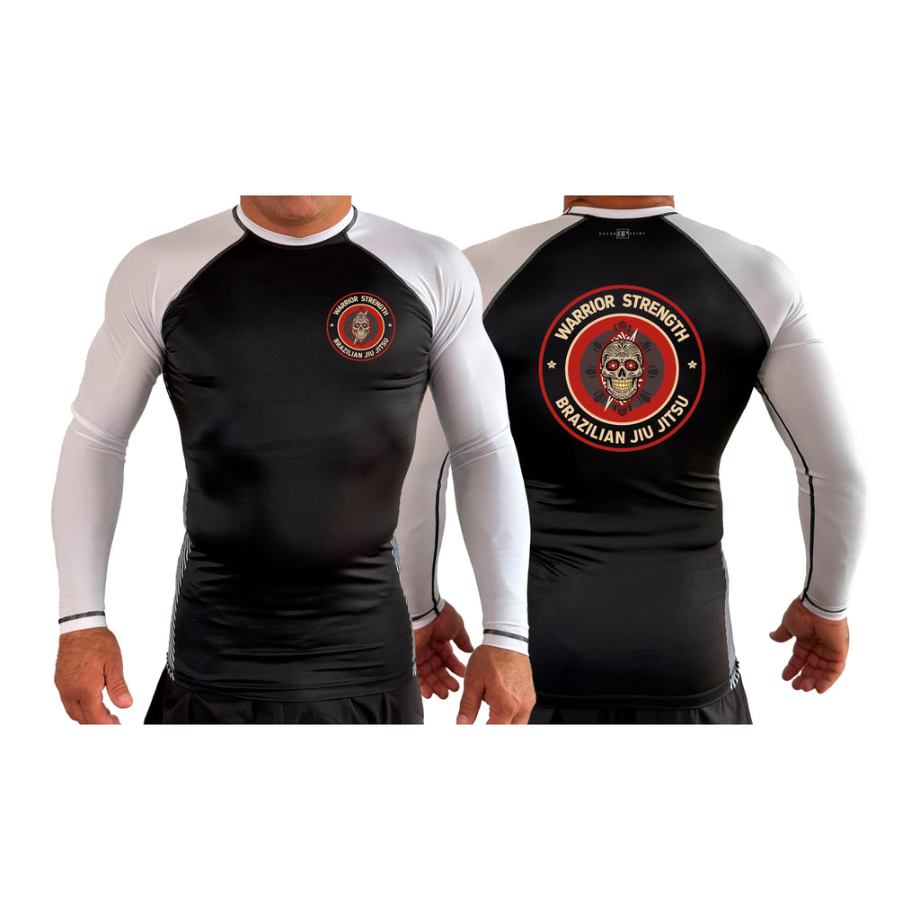 Warrior Strength Martial Arts All Black Ranked Long Sleeve Rash Guards #8084 M