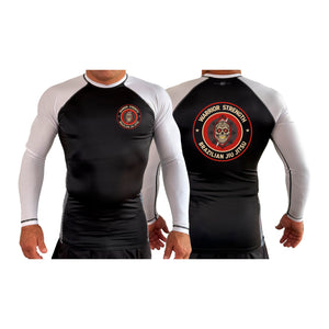 Warrior Strength Martial Arts All Black Ranked Long Sleeve Rash Guards #8084 M