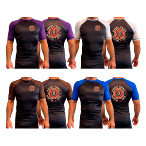 Warrior Strength Martial Arts All Black Ranked Short Sleeve Rash Guards #8084 N