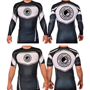 Renzo Gracie The Woodlands Academy Rash Guards Black/White #8085 A