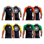 Renzo Gracie The Woodlands All Black Ranked Short Sleeve Rash Guards #8085 A