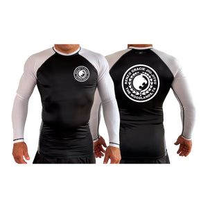 Renzo Gracie The Woodlands All Black Ranked Long Sleeve Rash Guards #8085 A