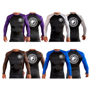 Renzo Gracie The Woodlands All Black Ranked Long Sleeve Rash Guards #8085 A