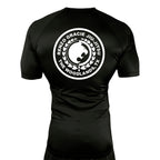 Renzo Gracie The Woodlands All Black Custom Rash Guards Short Sleeves #8085 A