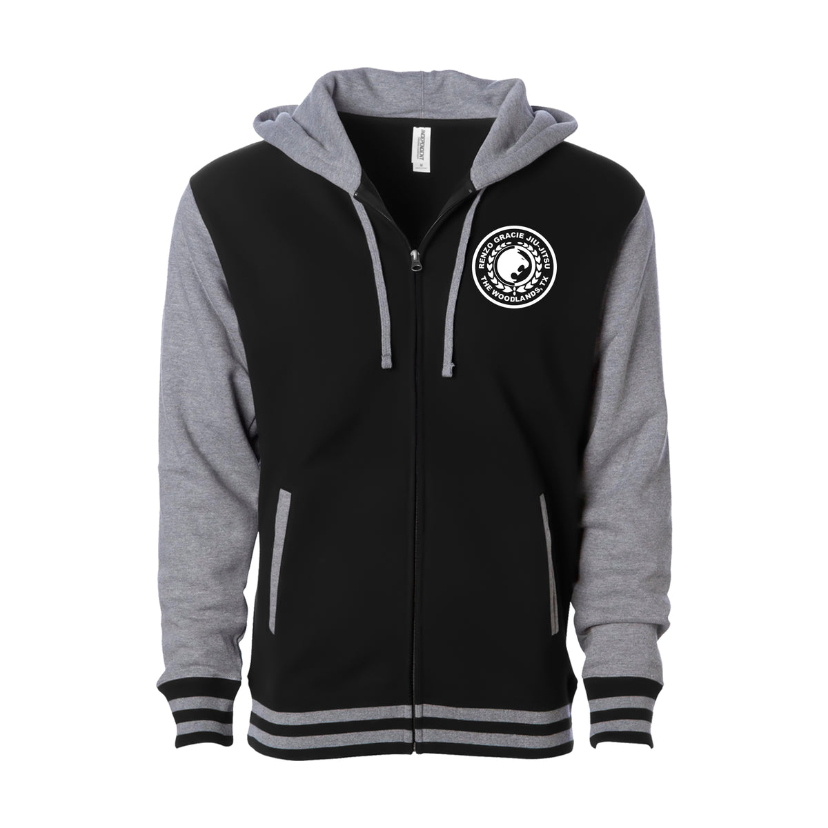 Renzo Gracie The Woodlands Academy Varsity Zip-Up Hoodies #8085 A