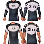 ALL IN Jiu Jitsu Academy Rash Guards Black/White #8086 A