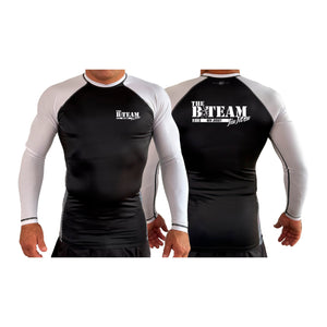 B-Team Jiu Jitsu All Black Ranked Long Sleeve Rash Guards #8086 A