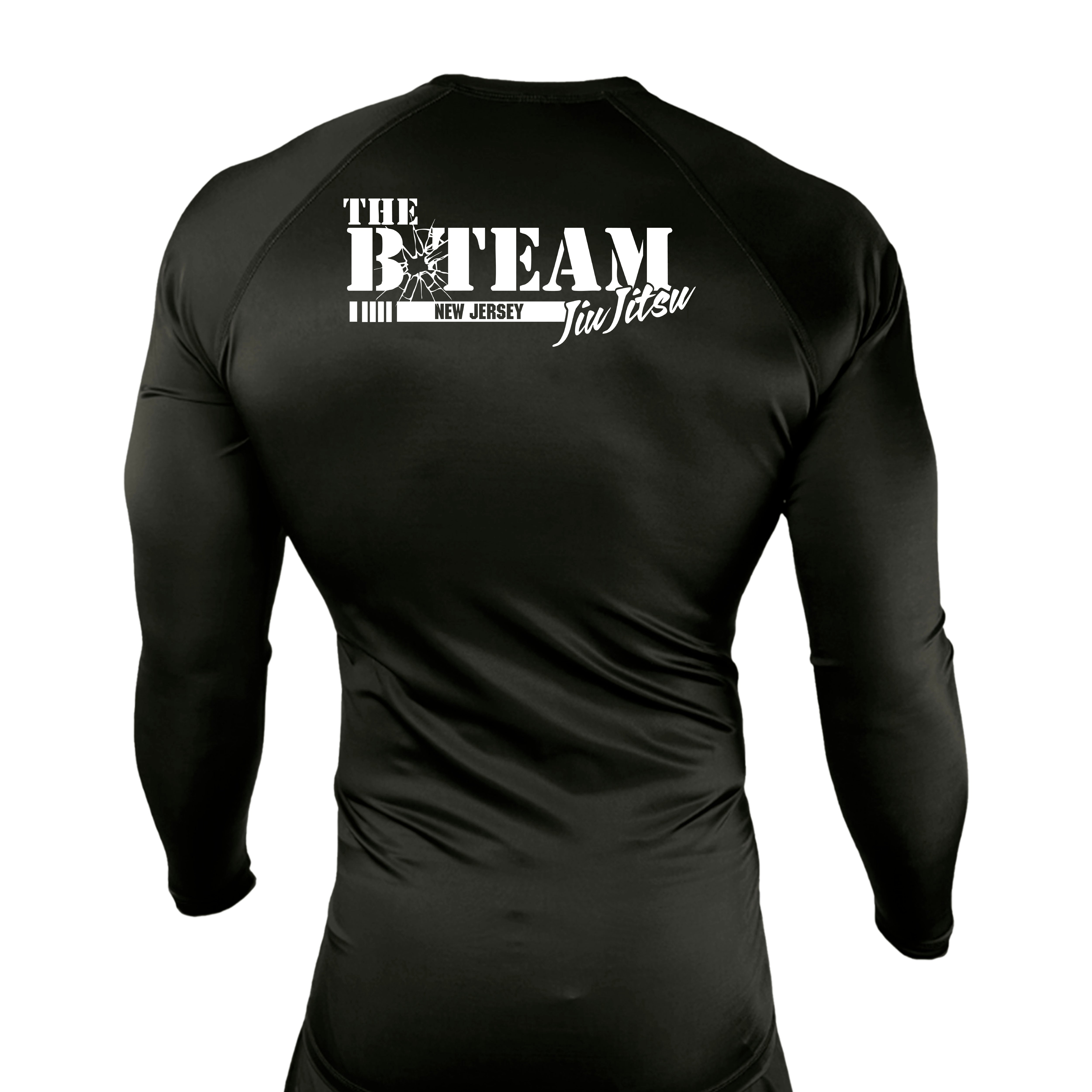 B-Team Jiu Jitsu All Black Custom Rash Guards Long Sleeves #8086 A ...