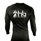 ALL IN Jiu Jitsu All Black Custom Rash Guards Long Sleeves #8086 A