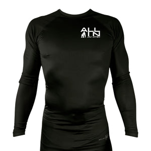 ALL IN Jiu Jitsu All Black Custom Rash Guards Long Sleeves #8086 A