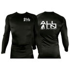 ALL IN Jiu Jitsu All Black Custom Rash Guards Long Sleeves #8086 A