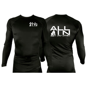 ALL IN Jiu Jitsu All Black Custom Rash Guards Long Sleeves #8086 A