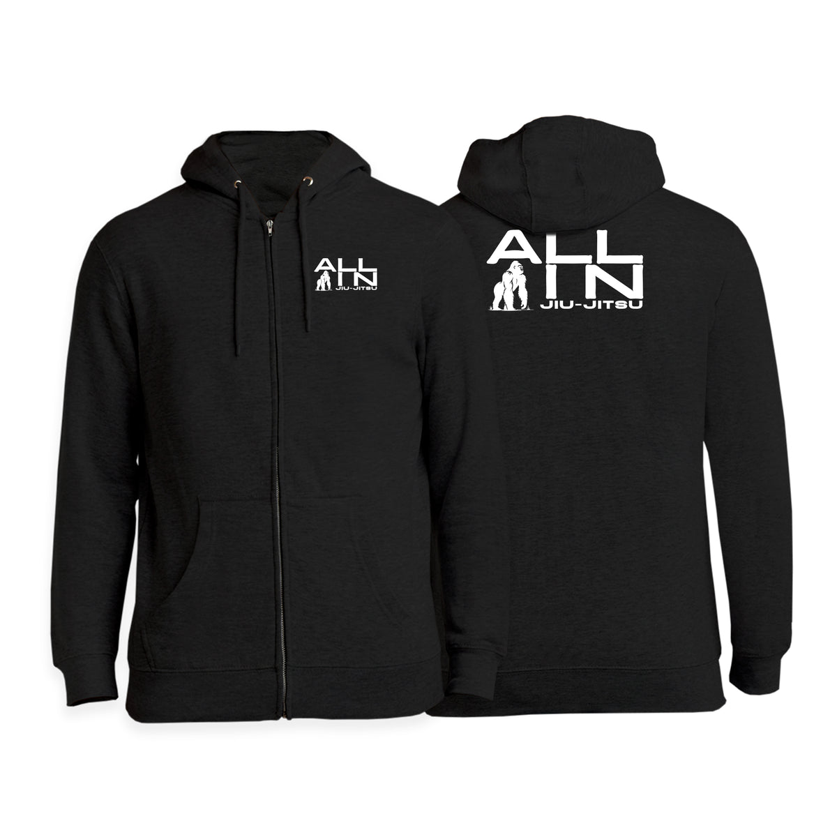 ALL IN Jiu Jitsu Academy Zip-Up Hoodies #8086 A