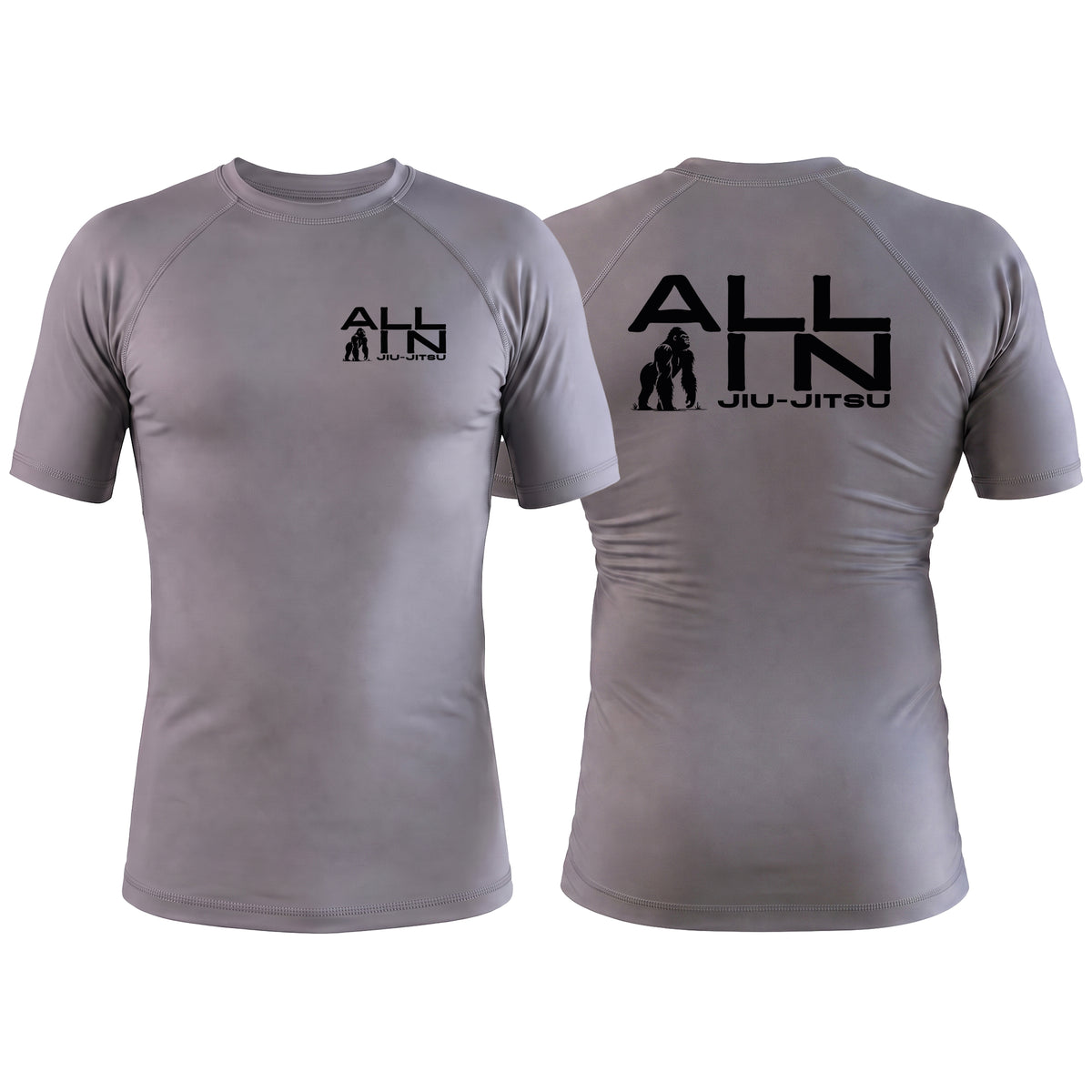 B-Team Jiu Jitsu Gray Custom Rash Guards Short Sleeve #8086 A