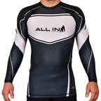 ALL IN Jiu Jitsu Academy Rash Guards Black/White #8086 B