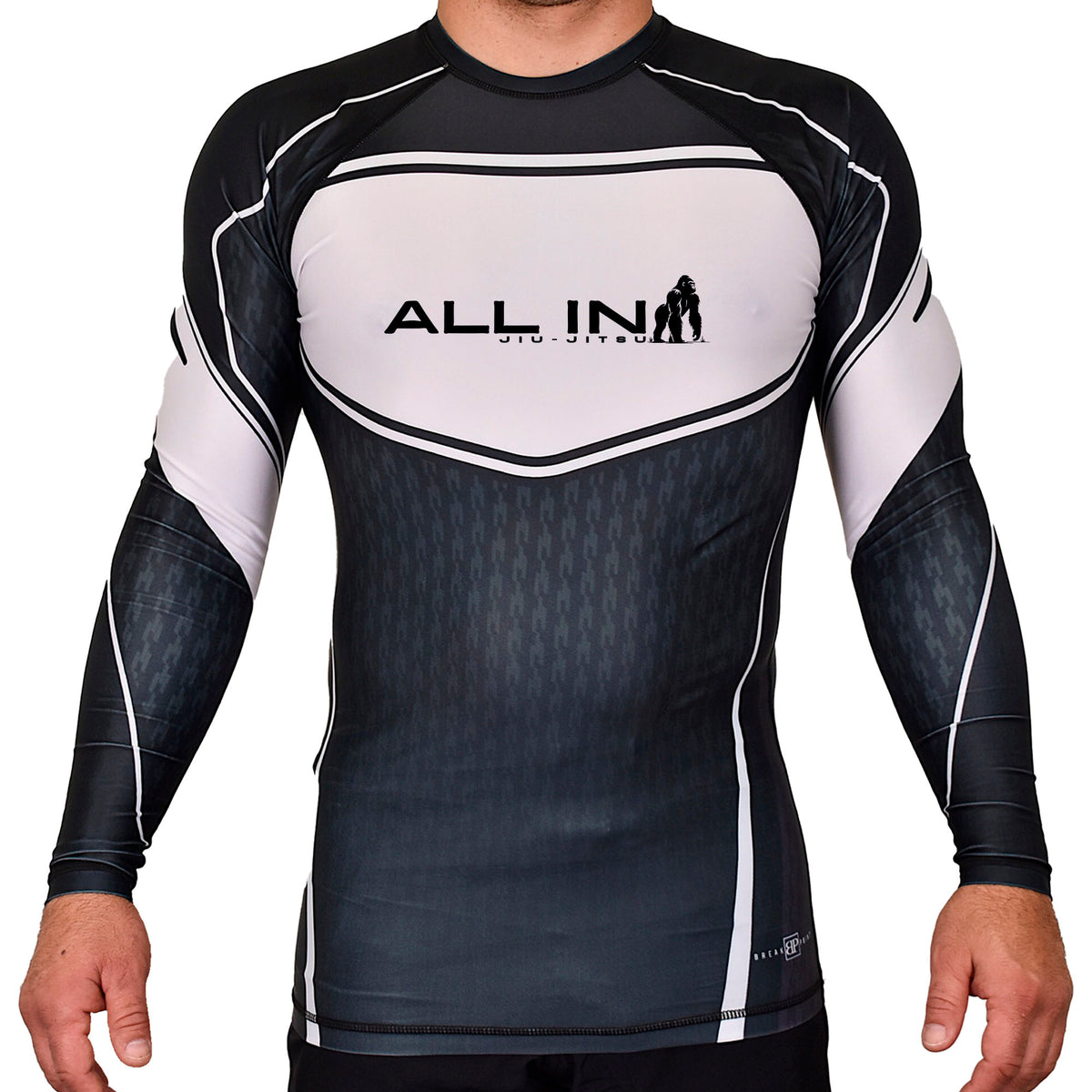 ALL IN Jiu Jitsu Academy Rash Guards Black/White #8086 B