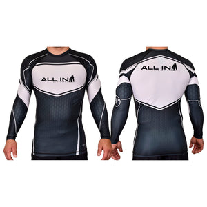 ALL IN Jiu Jitsu Academy Rash Guards Black/White #8086 B