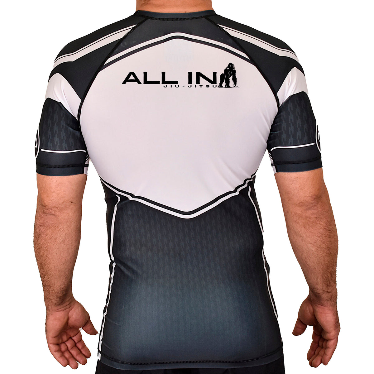 ALL IN Jiu Jitsu Academy Rash Guards Black/White #8086 B